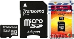 Карта памяти Transcend MicroSD 8Gb Class 4