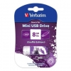 USB Flash 2.0 8GB Verbatim Mini Graffiti Edition фиолетовый