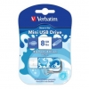 USB Flash 2.0 8GB Verbatim Mini Graffiti Edition синий